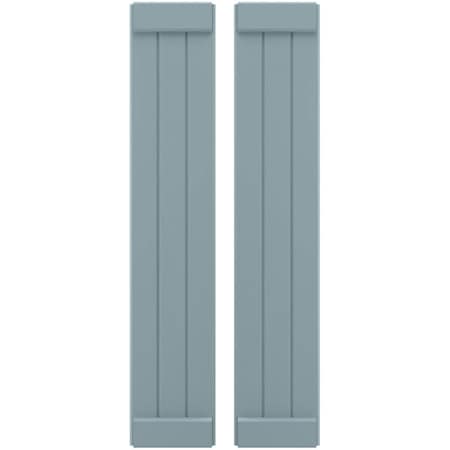 Americraft 3-Board Exterior Wood Joined Board-n-Batten Shutters W/ End Batten, ARW103BB311X31SBH